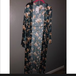 Turquoise Haven Velvet Duster